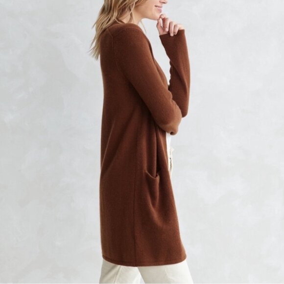 Jenni Kayne Sweaters - Jenni Kayne Cashmere Sweater Coat Cardigan – Chestnut Brown – Size M